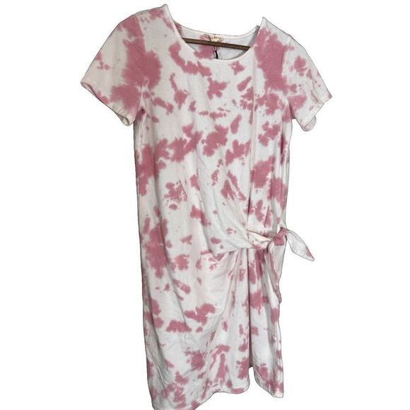 Jane and Delancey Mini- Midi Dress Tie Dye Artsy Boho Retro Pink Beachy S New - Picture 1 of 5